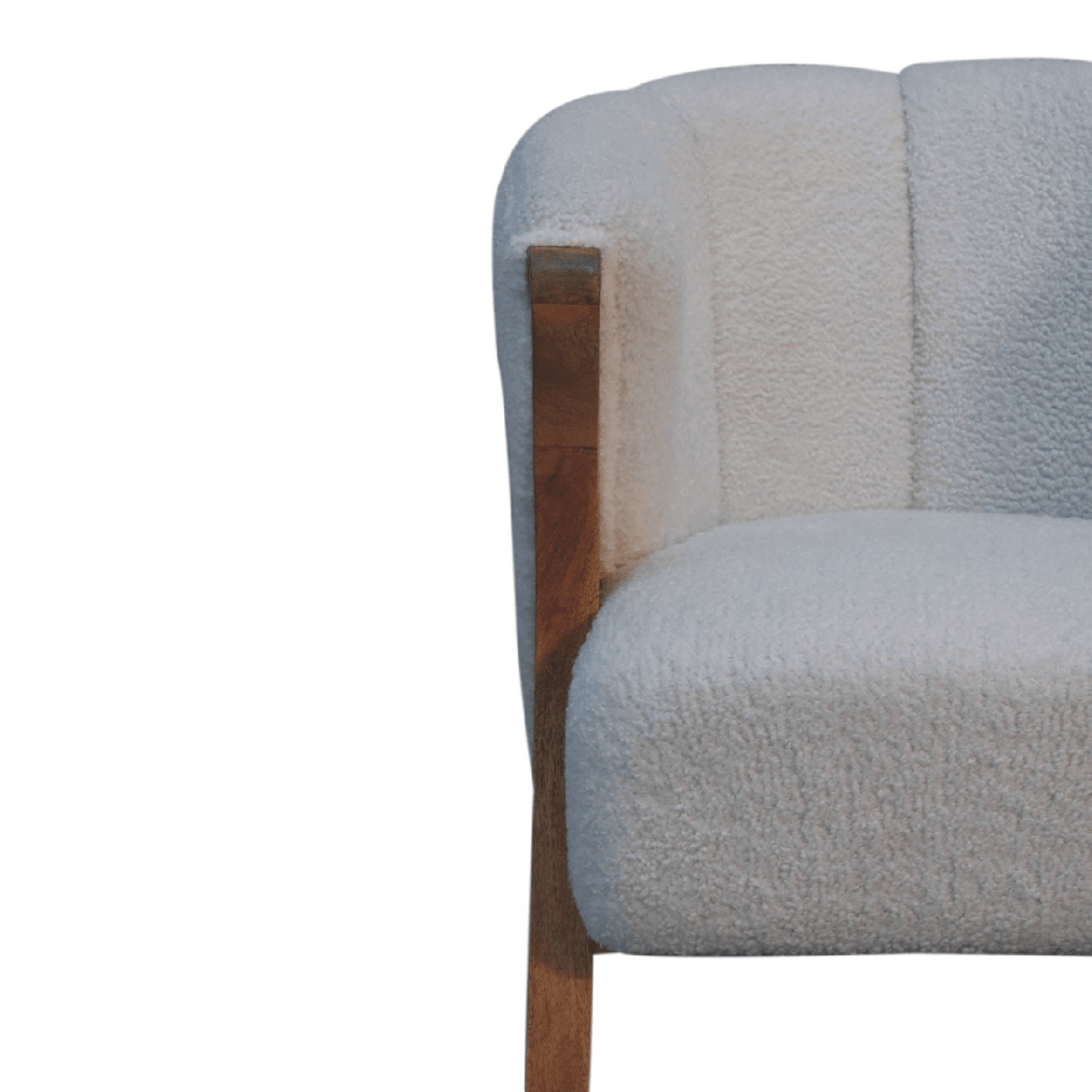 Artisan Furniture Solid Wood White Boucle Minimalistic Chair | Luxury Home Accessories | Heulog Glow