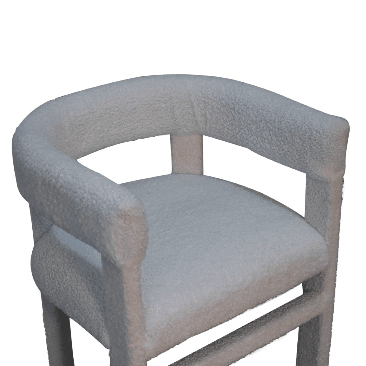 Artisan Furniture Solid Wood White Boucle Occasional Chair | Luxury Home Accessories | Heulog Glow