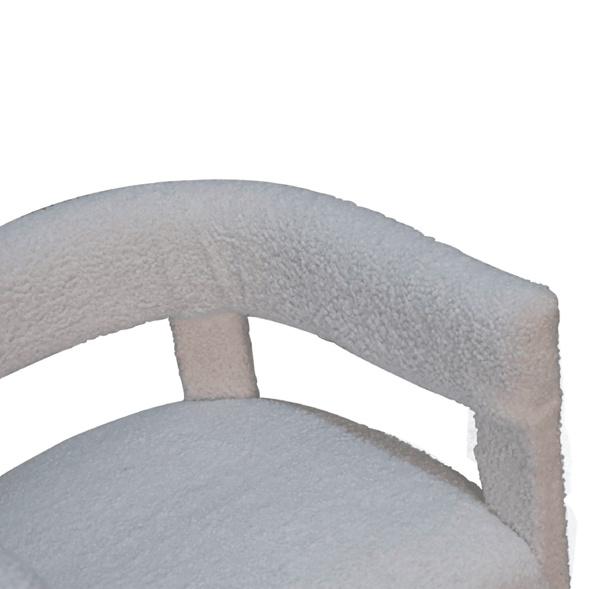 Artisan Furniture Solid Wood White Boucle Occasional Chair | Luxury Home Accessories | Heulog Glow