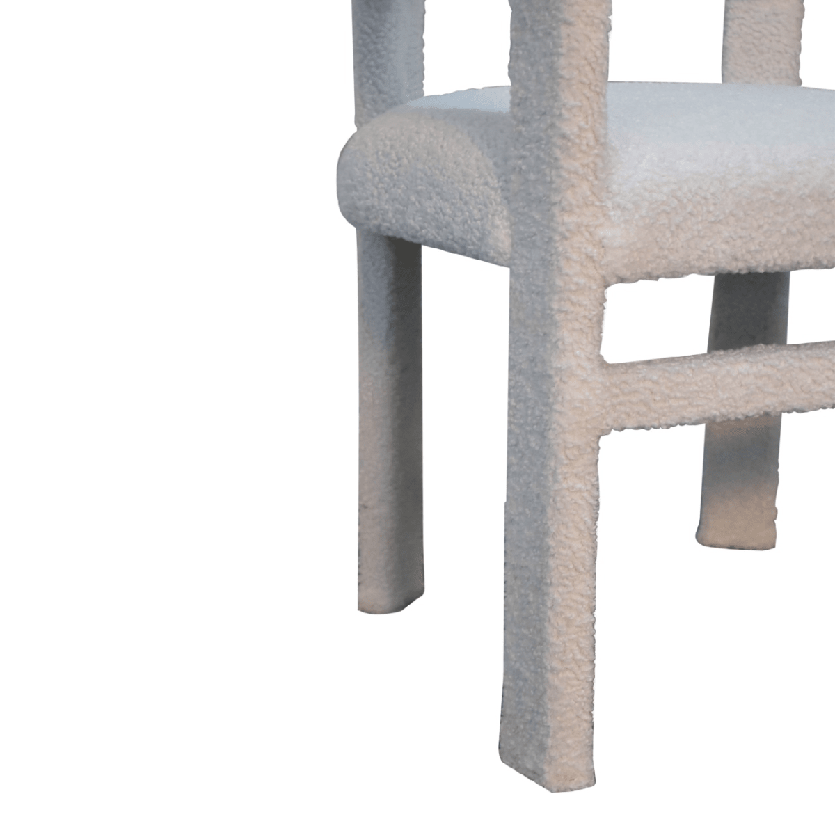 Artisan Furniture Solid Wood White Boucle Occasional Chair | Luxury Home Accessories | Heulog Glow