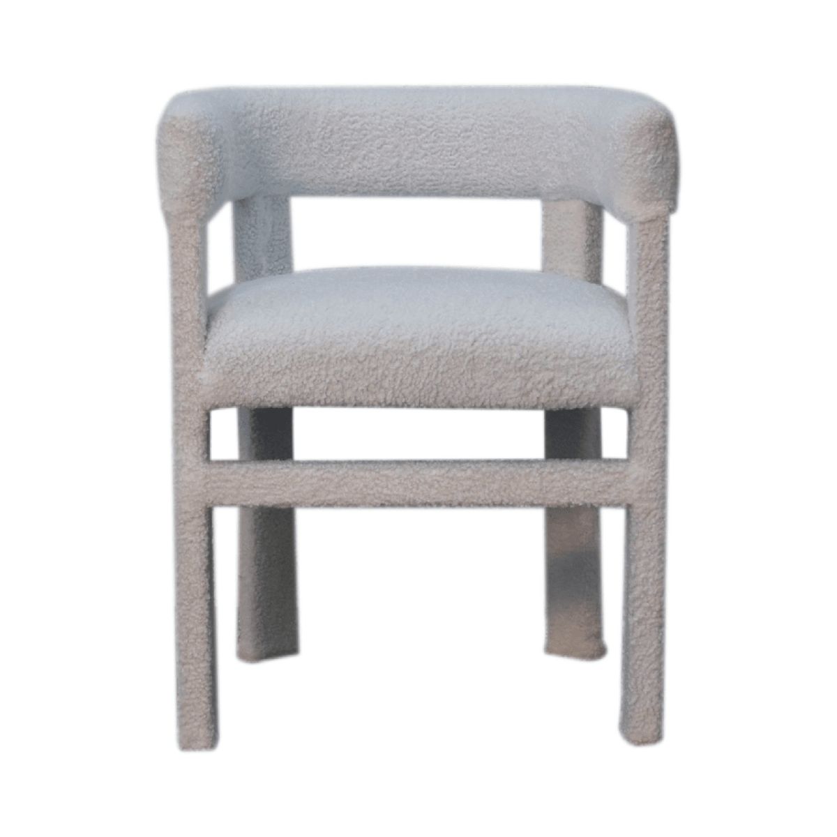 Artisan Furniture Solid Wood White Boucle Occasional Chair | Luxury Home Accessories | Heulog Glow