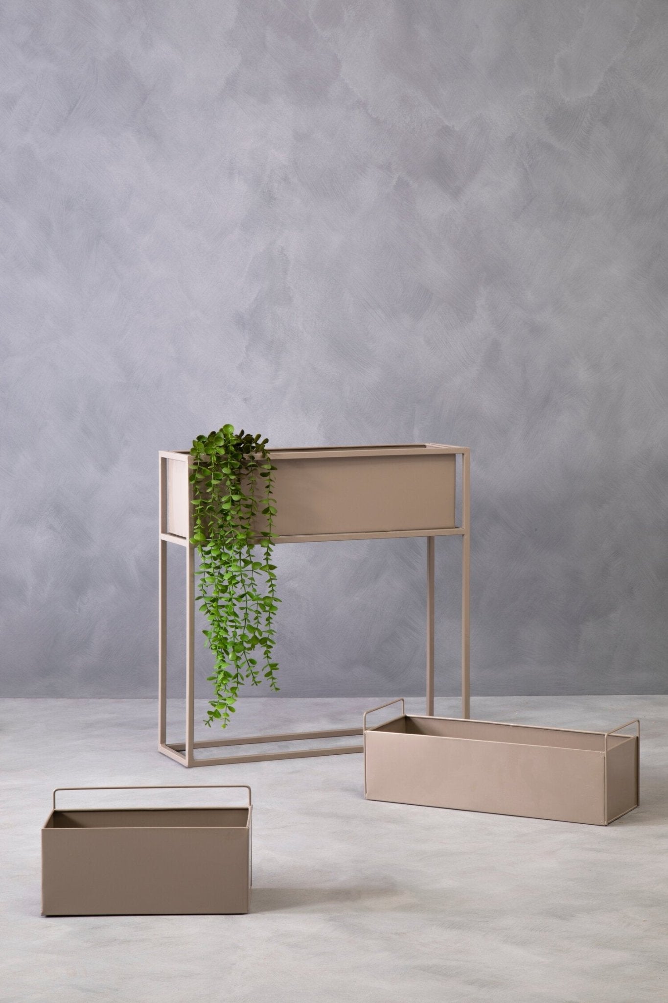 Asher Floor Standing Grey Plant Box | Luxury Home Accessories | Heulog Glow