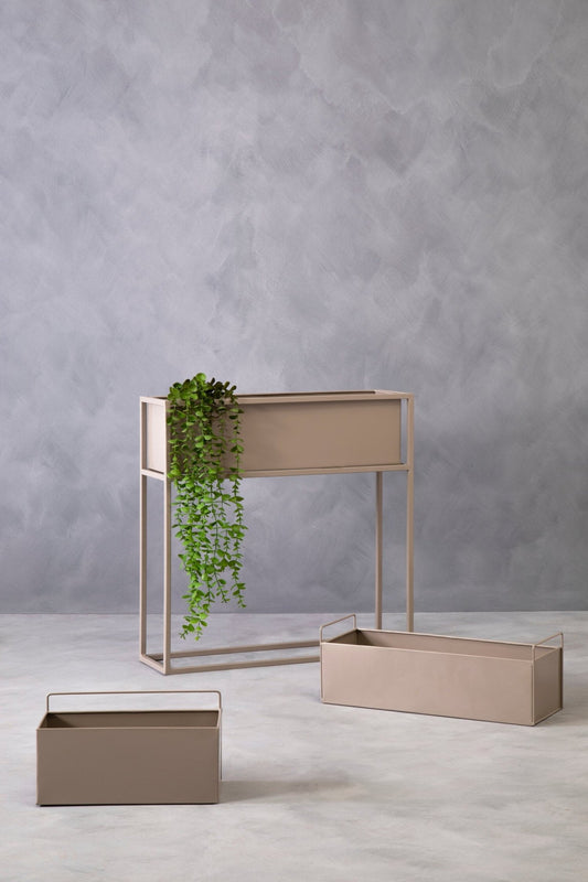Asher Floor Standing Grey Plant Box | Luxury Home Accessories | Heulog Glow