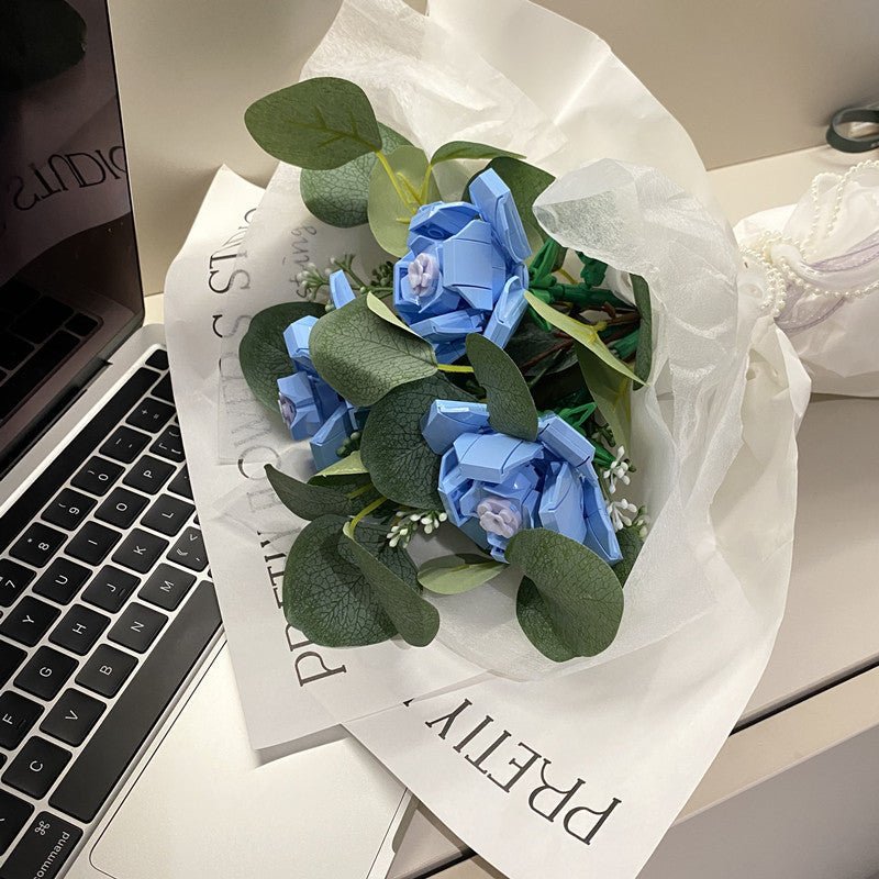 Assembled Building Blocks Flower Rose Holding Valentine's Day Gift | Luxury Home Accessories | Heulog Glow