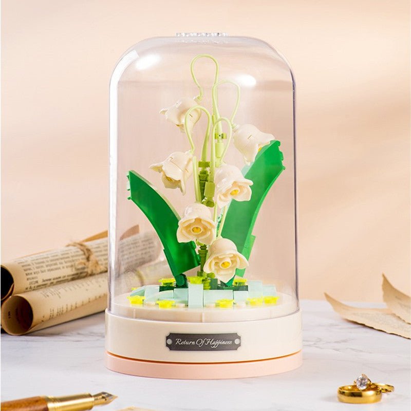 Assembled Building Blocks Flower Rose Holding Valentine's Day Gift | Luxury Home Accessories | Heulog Glow