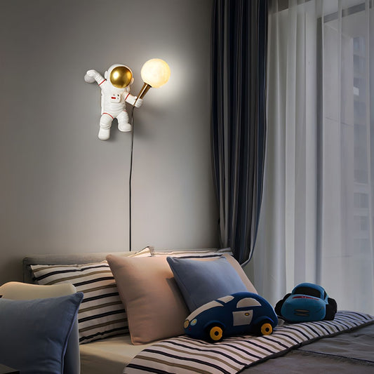 Astronaut LED Wall Light Plug In Moon Globe Kids Bedroom UK | Luxury Home Accessories | Heulog Glow