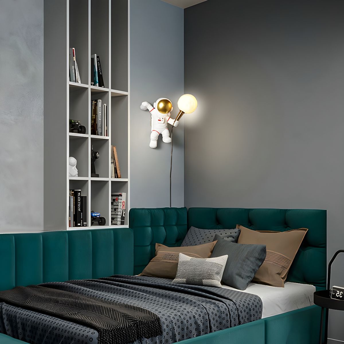 Astronaut LED Wall Light Plug In Moon Globe Kids Bedroom UK | Luxury Home Accessories | Heulog Glow