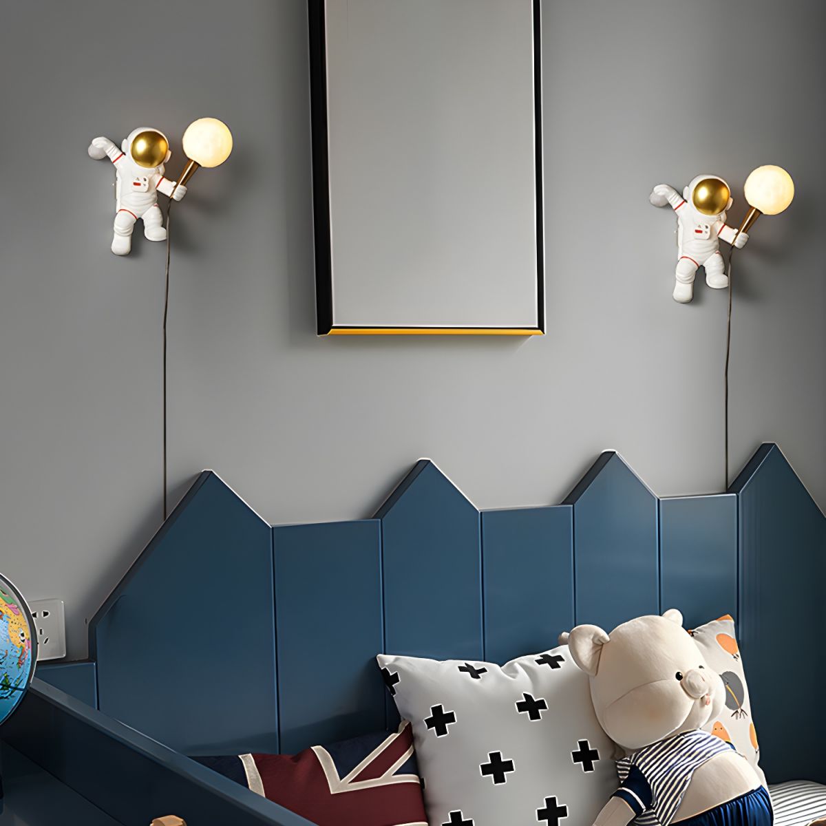 Astronaut LED Wall Light Plug In Moon Globe Kids Bedroom UK | Luxury Home Accessories | Heulog Glow