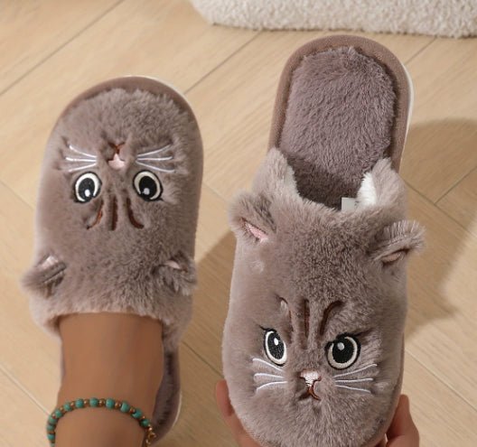 Autumn And Winter Cotton Slippers Men And Women Couple Kitty Cartoon | Luxury Home Accessories | Heulog Glow
