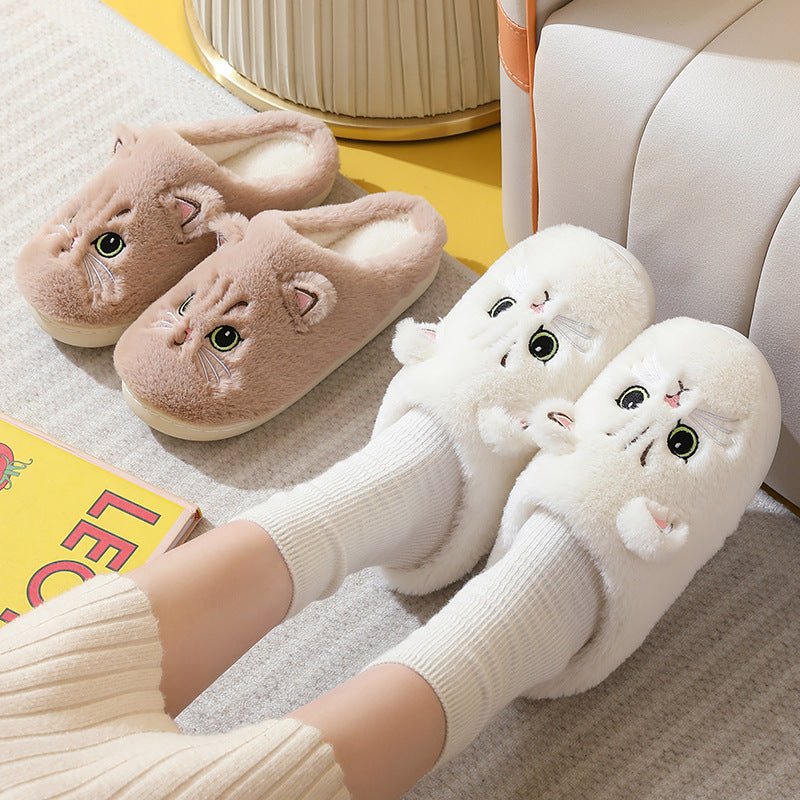 Autumn And Winter Cotton Slippers Men And Women Couple Kitty Cartoon | Luxury Home Accessories | Heulog Glow