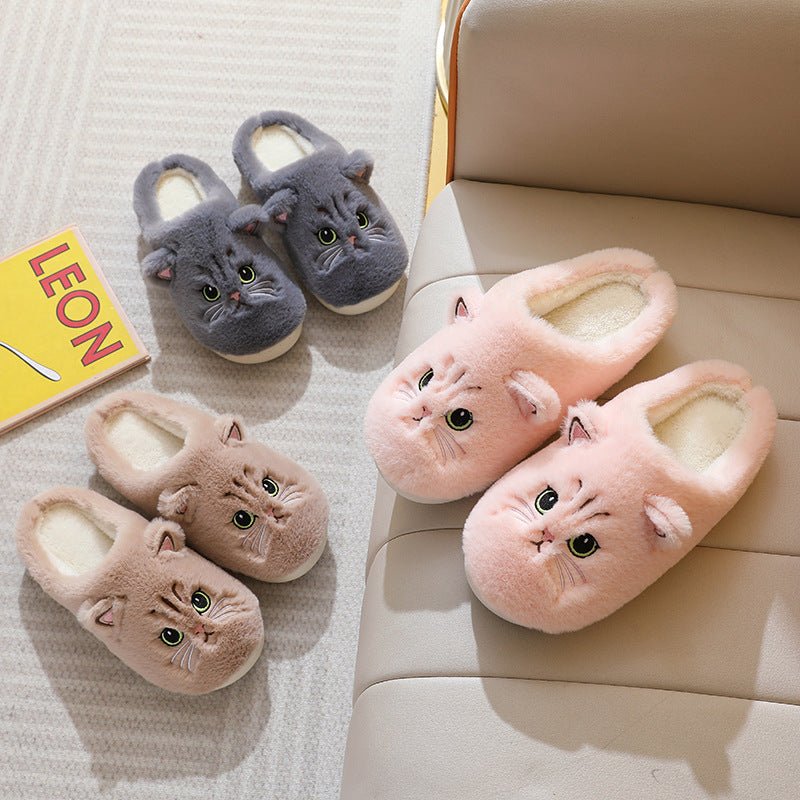 Autumn And Winter Cotton Slippers Men And Women Couple Kitty Cartoon | Luxury Home Accessories | Heulog Glow