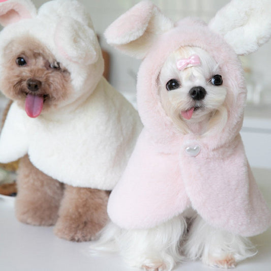 Autumn And Winter Fluffy Rabbit Modeling Pet Costume Warm Cape Cloak New Year Dogs And Cats Pet Clothes | Luxury Home Accessories | Heulog Glow