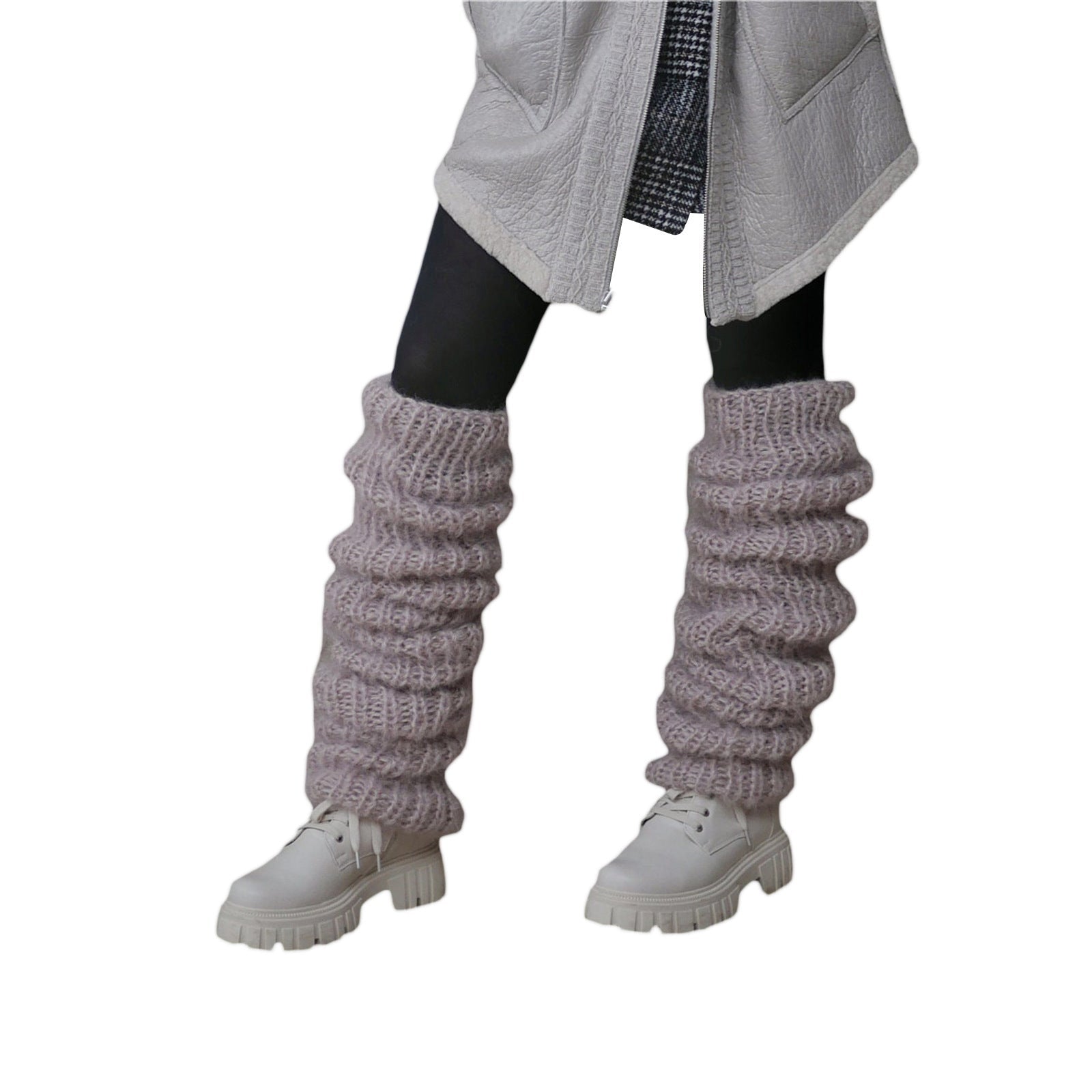 Autumn And Winter New Solid Color Mohair Long Tube Pile Style Foot Women's Fashion Casual Knitted Bunching Socks | Luxury Home Accessories | Heulog Glow