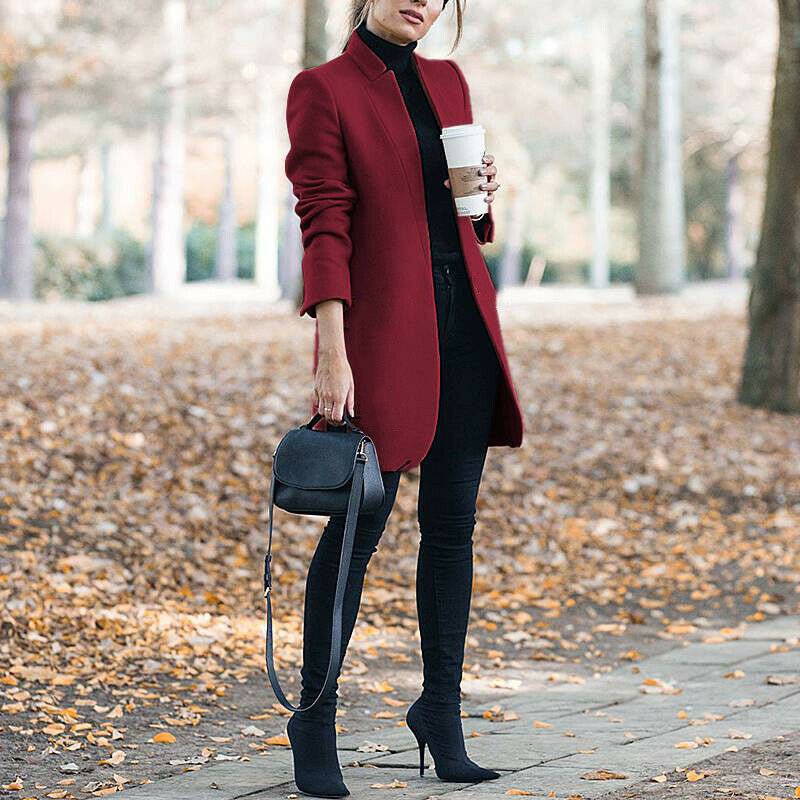 Autumn And Winter New Style European And American Fashion Solid Color Stand-Up Collar Woolen Blazer | Luxury Home Accessories | Heulog Glow