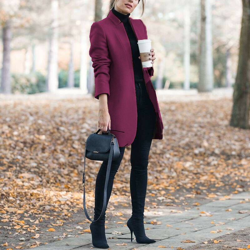 Autumn And Winter New Style European And American Fashion Solid Color Stand-Up Collar Woolen Blazer | Luxury Home Accessories | Heulog Glow