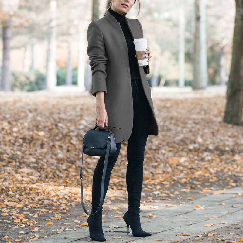 Autumn And Winter New Style European And American Fashion Solid Color Stand-Up Collar Woolen Blazer | Luxury Home Accessories | Heulog Glow
