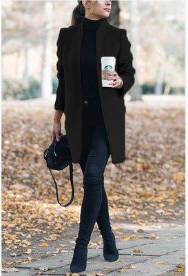 Autumn And Winter New Style European And American Fashion Solid Color Stand-Up Collar Woolen Blazer | Luxury Home Accessories | Heulog Glow