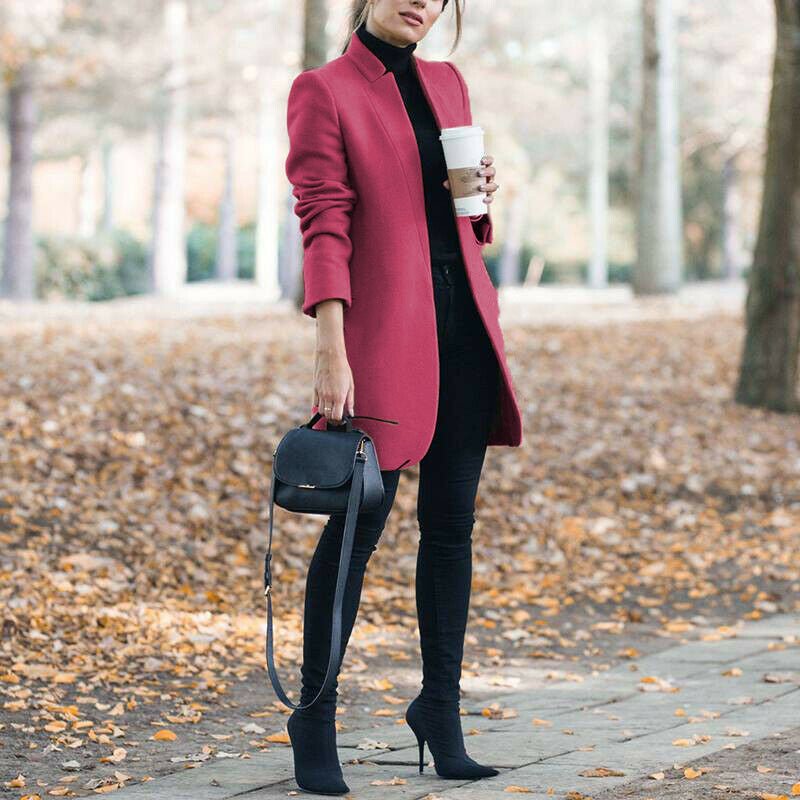 Autumn And Winter New Style European And American Fashion Solid Color Stand-Up Collar Woolen Blazer | Luxury Home Accessories | Heulog Glow