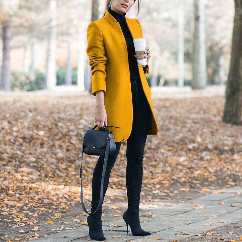 Autumn And Winter New Style European And American Fashion Solid Color Stand-Up Collar Woolen Blazer | Luxury Home Accessories | Heulog Glow