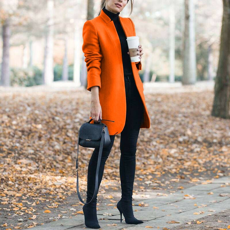 Autumn And Winter New Style European And American Fashion Solid Color Stand-Up Collar Woolen Blazer | Luxury Home Accessories | Heulog Glow