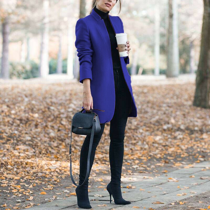 Autumn And Winter New Style European And American Fashion Solid Color Stand-Up Collar Woolen Blazer | Luxury Home Accessories | Heulog Glow