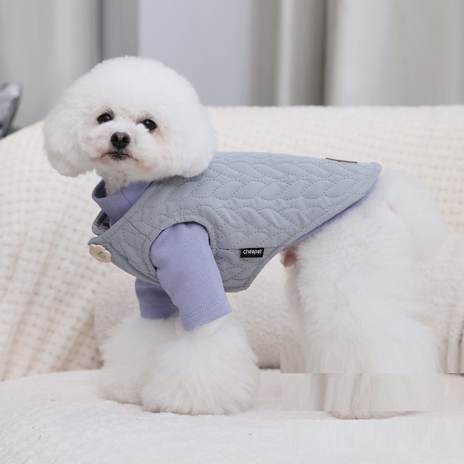 Autumn And Winter Warm Jacquard Button Two-piece Cotton Padded Clothes | Luxury Home Accessories | Heulog Glow