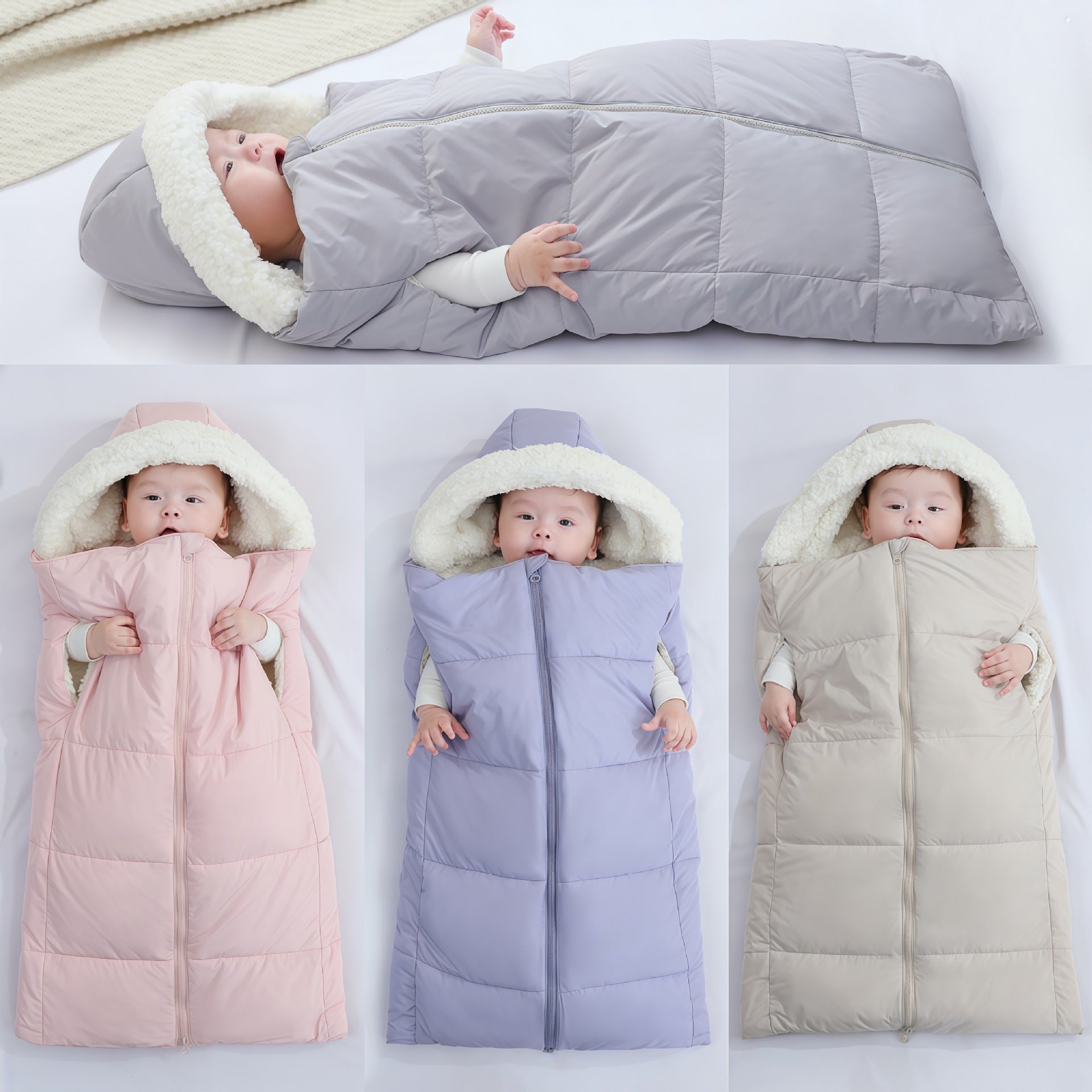 Autumn And Winter Warm Thickened Hooded Newborn Swaddle | Luxury Home Accessories | Heulog Glow