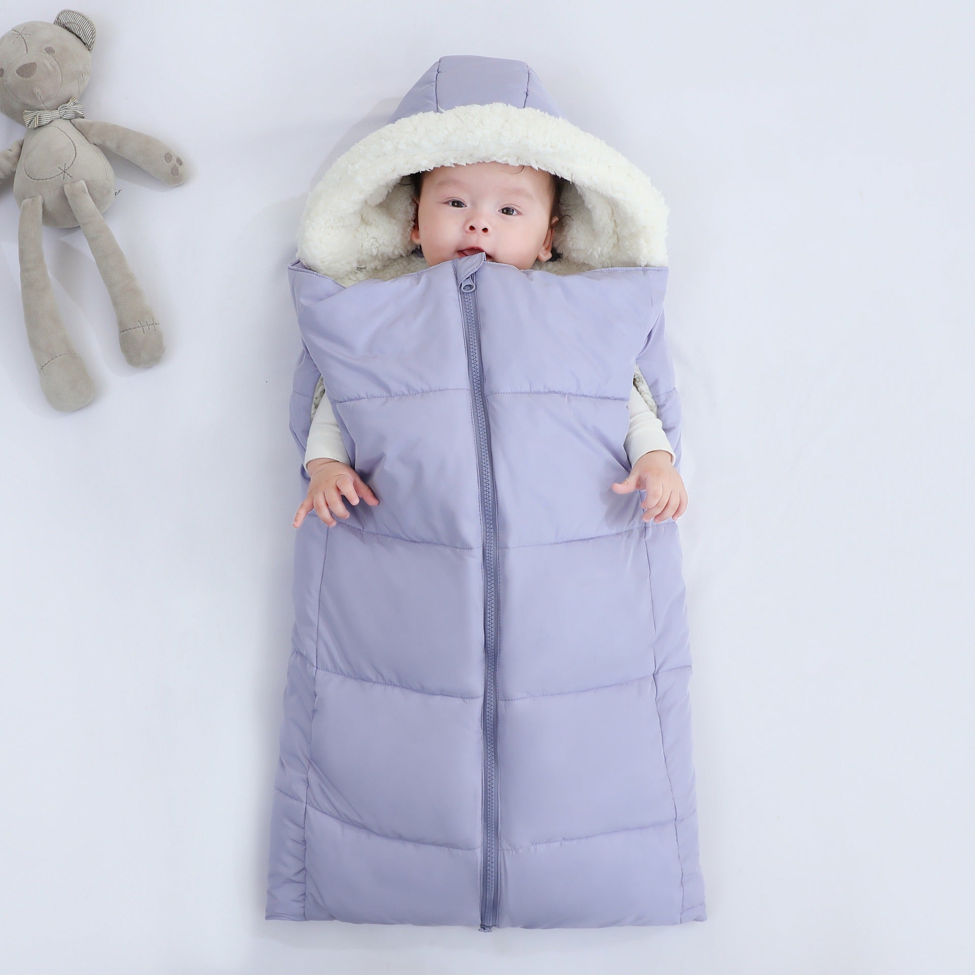 Autumn And Winter Warm Thickened Hooded Newborn Swaddle | Luxury Home Accessories | Heulog Glow