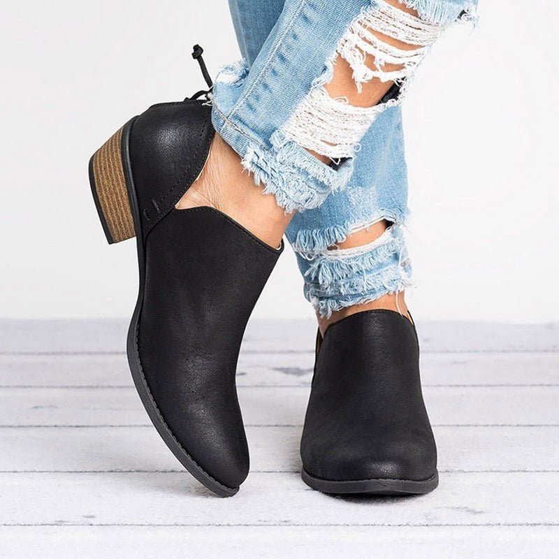 Autumn Women Shoes Retro High Heel Ankle Boots | Luxury Home Accessories | Heulog Glow
