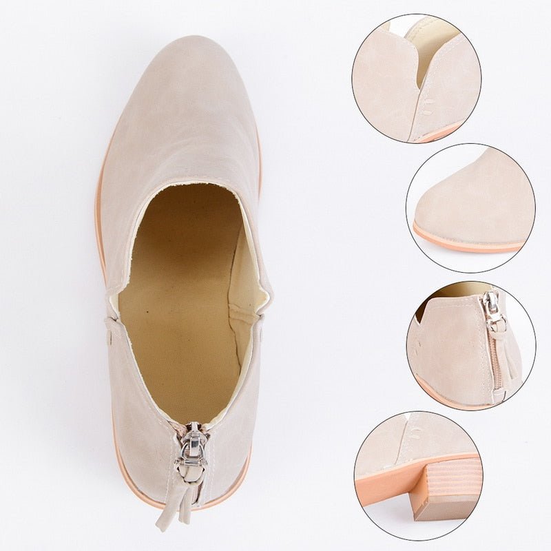 Autumn Women Shoes Retro High Heel Ankle Boots | Luxury Home Accessories | Heulog Glow