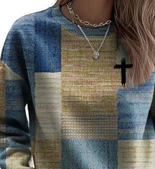 AutumnWinter Womens New Plaid Print Crew Neck Sweatshirt | Luxury Home Accessories | Heulog Glow