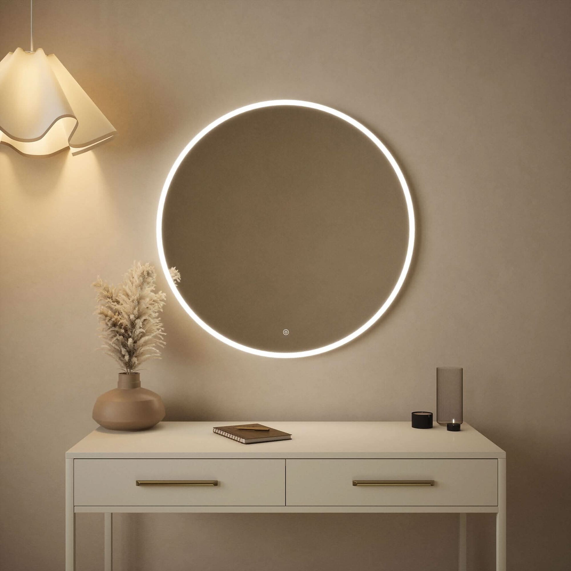 Ava Round Wall Mounted Mirror 80cm | Luxury Home Accessories | Heulog Glow