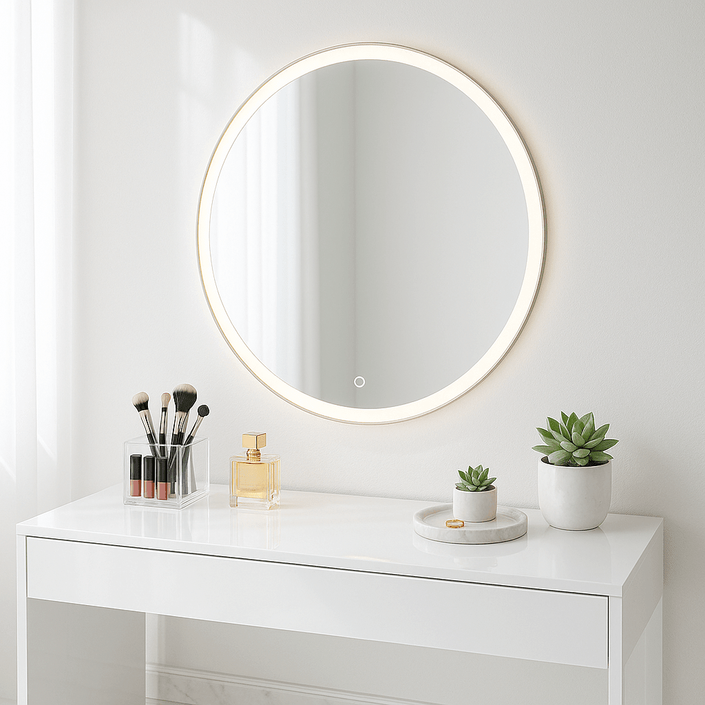Ava Round Wall Mounted Mirror 80cm | Luxury Home Accessories | Heulog Glow