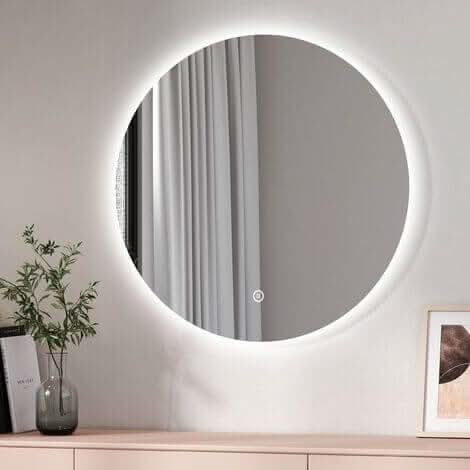 Ava Round Wall Mounted Mirror 80cm | Luxury Home Accessories | Heulog Glow