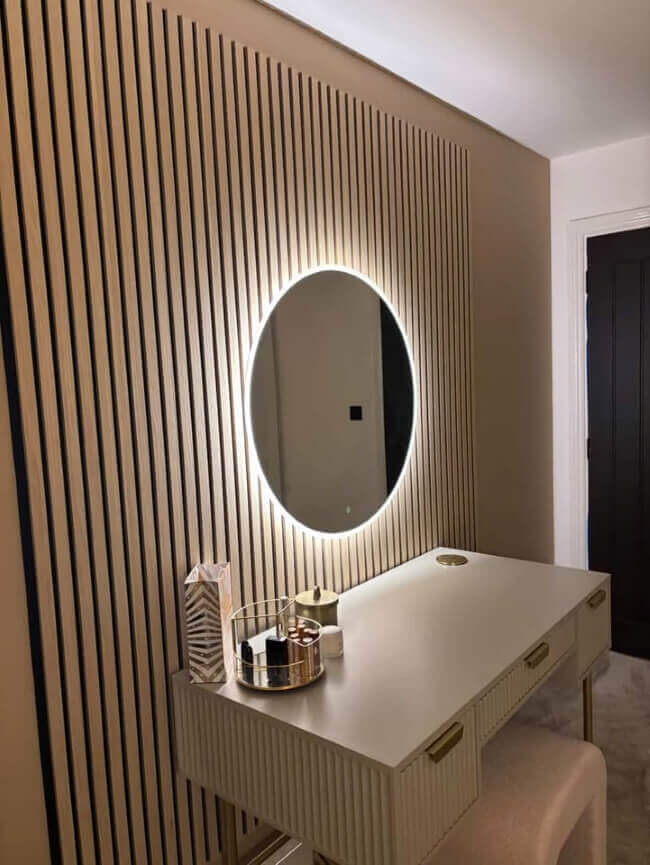 Ava Round Wall Mounted Mirror 80cm | Luxury Home Accessories | Heulog Glow