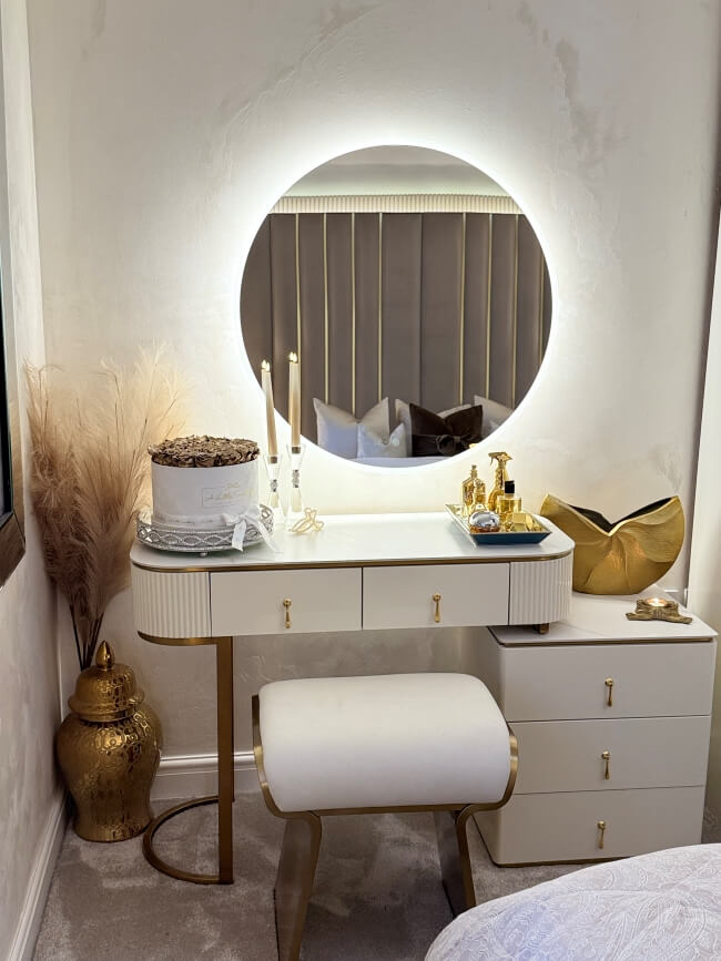 Ava Round Wall Mounted Mirror 80cm | Luxury Home Accessories | Heulog Glow