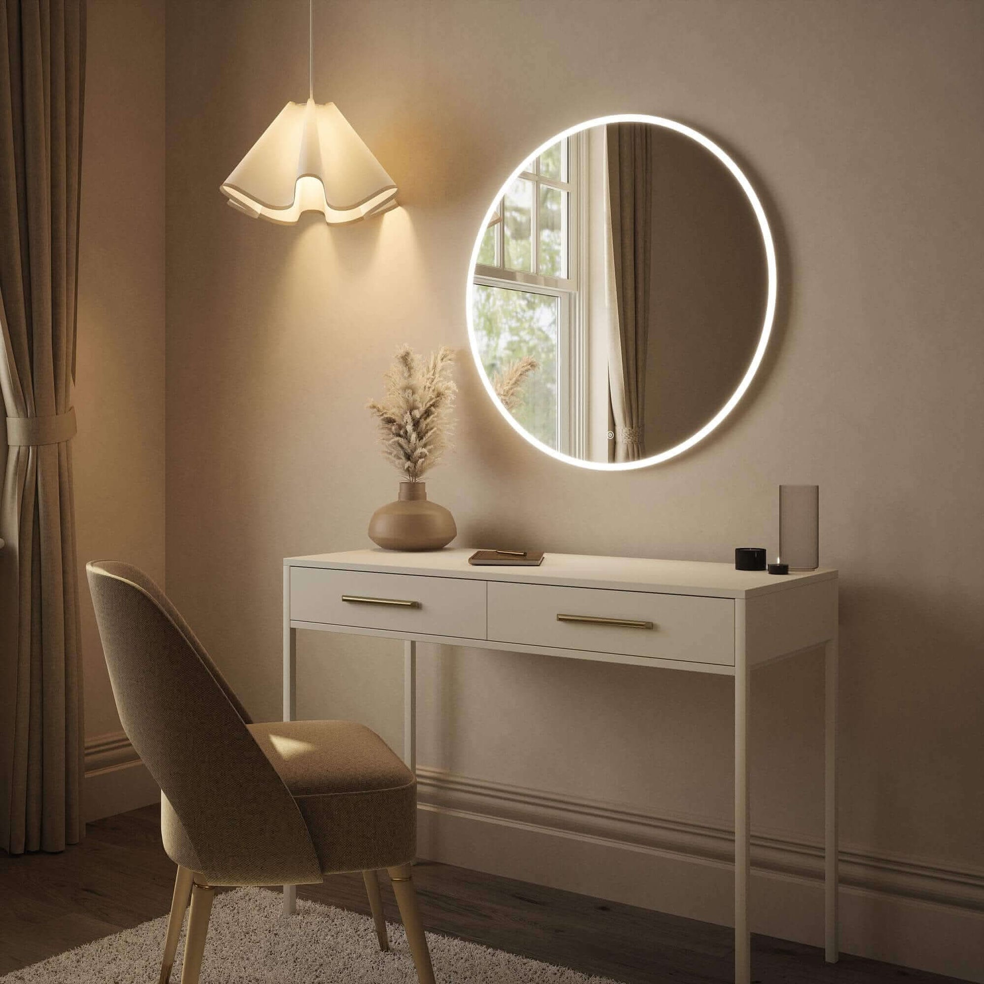 Ava Round Wall Mounted Mirror 80cm | Luxury Home Accessories | Heulog Glow