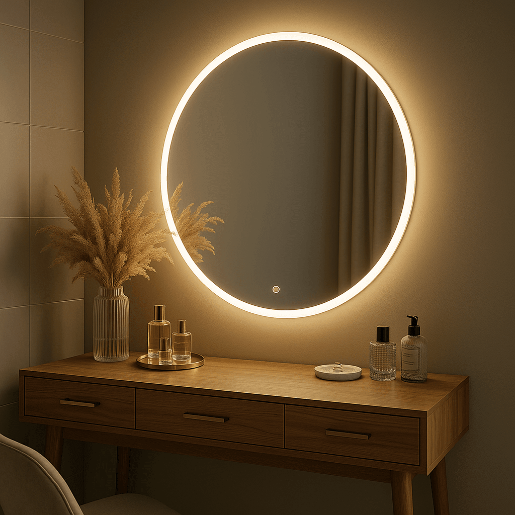 Ava Round Wall Mounted Mirror 80cm | Luxury Home Accessories | Heulog Glow