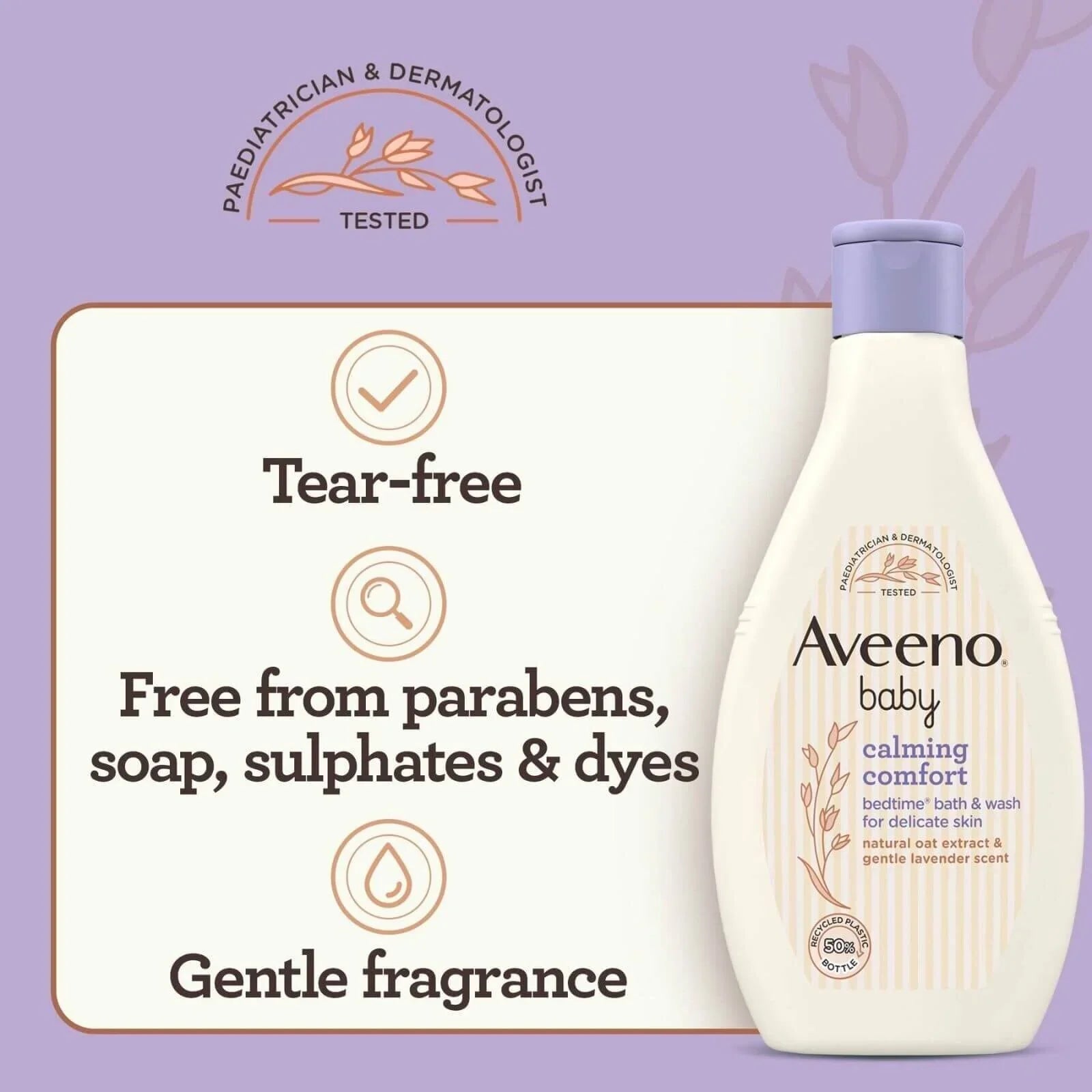 Aveeno Baby Calming Comfort Bedtime Bath and Wash 250ml | Luxury Home Accessories | Heulog Glow