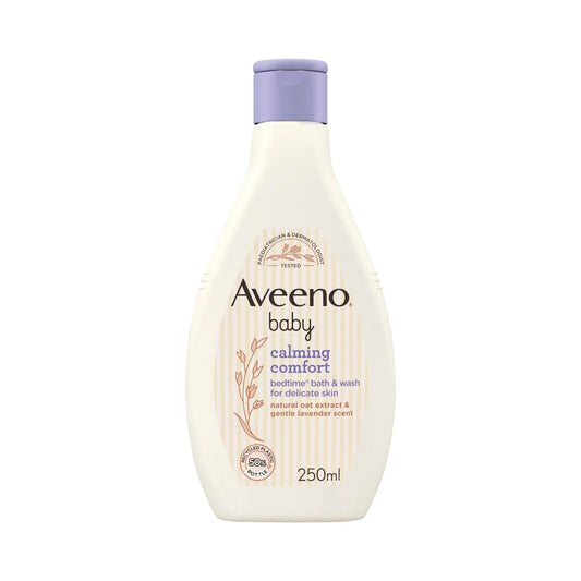 Aveeno Baby Calming Comfort Bedtime Bath and Wash 250ml | Luxury Home Accessories | Heulog Glow