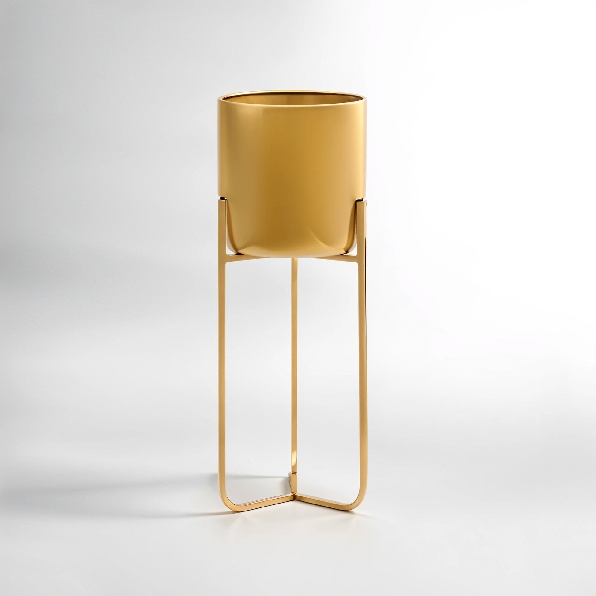 Avento Large Gold Finish Floor Planter | Luxury Home Accessories | Heulog Glow
