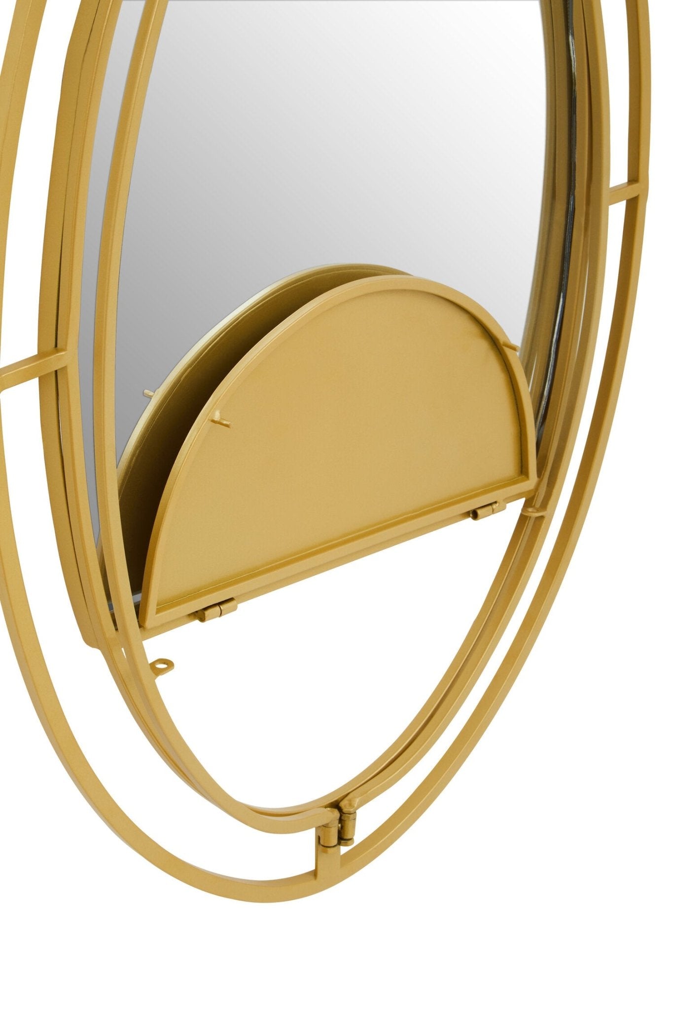 Avento Oval Shelved Gold Wall Mirror | Luxury Home Accessories | Heulog Glow