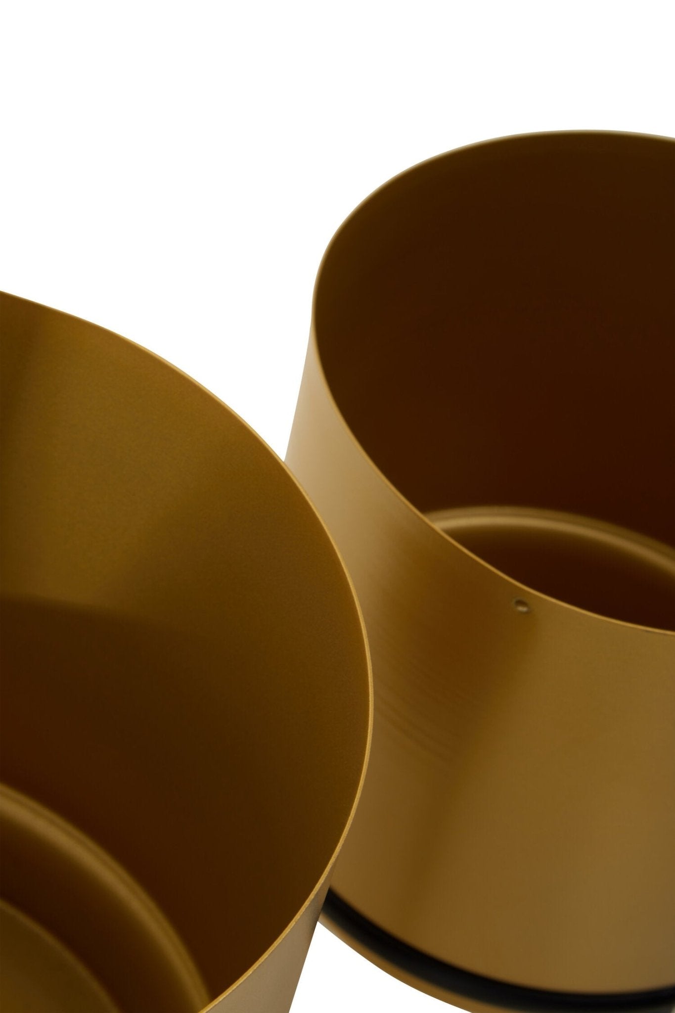 Avento Set Of Three Gold Finish Planters | Luxury Home Accessories | Heulog Glow