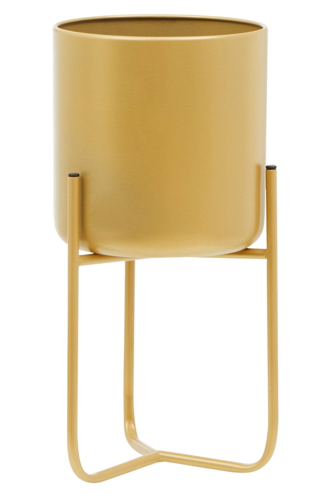 Avento Small Gold Finish Floor Planter | Luxury Home Accessories | Heulog Glow