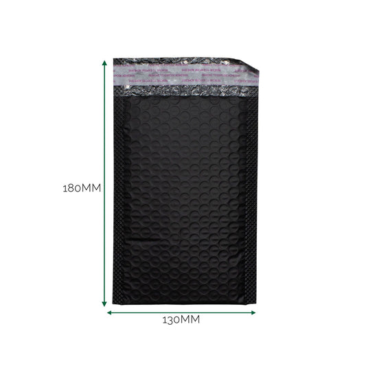 Black Poly Bubble Envelope (130x180+40mm)