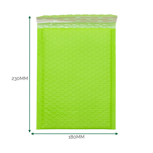 Green Poly Bubble Envelope (180x230+40mm)