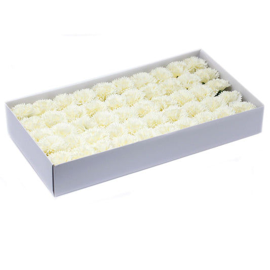 Craft Soap Flowers - Carnations - Cream