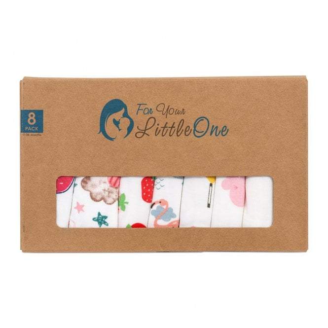 Baby Bandana Dribble Bibs Cotton Pack Of 8 - Girls-Clearance | Luxury Home Accessories | Heulog Glow