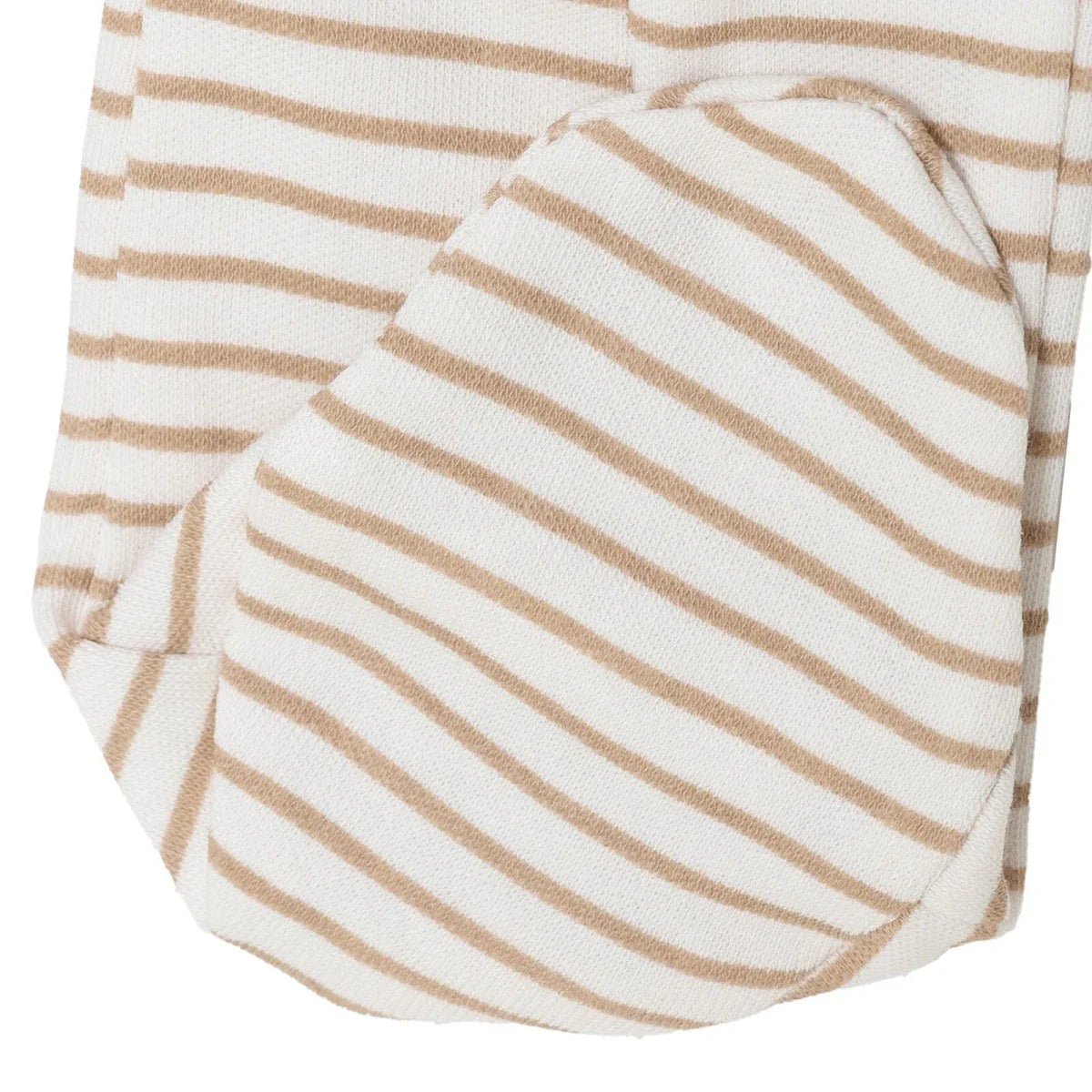 Baby Boy Footed Sleepsuit Striped Zip Fastening Crew Neck - Beige | Luxury Home Accessories | Heulog Glow