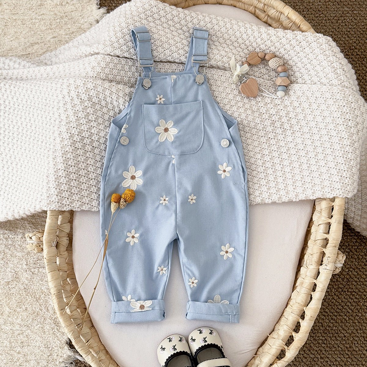 Baby Floral-embroidered Casual Sleeveless Romper | Luxury Home Accessories | Heulog Glow